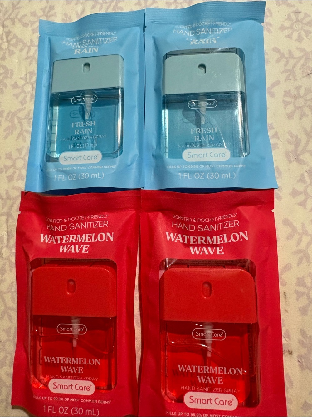 Fresh Rain & Watermelon Wave Pocket Hand Sanitizers - Blue & Red